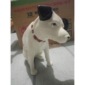 Vintage Nipper Dog Figurine – Ceramic RCA Victor HMV His Master’s Voice 8.5” , Dog Figurine , Dog Lover , Dog Statue , Animal Lover