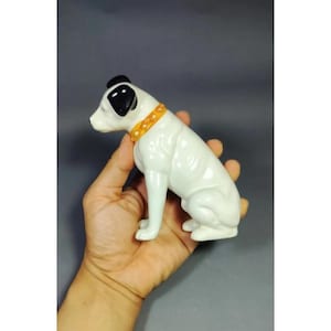 Vintage Nipper Dog Figurine – RCA Victor Mascot | 1980s Ceramic Statue | Collectible Antique Terrier 5.5” , Dog Gift , Dog Lover , Dog RCA