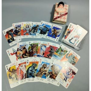 Vintage 1970er Jahre Ultraman Spielkarten Kartenspiel | 52 Karten + 2 Joker | Alien Illustrationen | Seltenes Sammlerstück