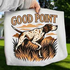 レトロな狩猟犬 PNG：グッドポイント、ダックハンター昇華（デジタルダウンロード）