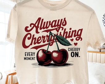 Retro Cherry PNG: Always Cherryishing, Trendy Summer Fruit Design (Download Only)
