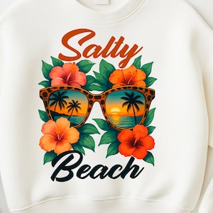 Playa Salada Png, Diseño de Sublimación, Flores Tropicales Png, Verano Colorido Png, Camiseta de Verano de Moda Png, Descarga Digital Png