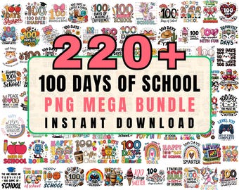 100 Days of School Sublimation Bundle: Teacher PNG Designs (Digital Download)