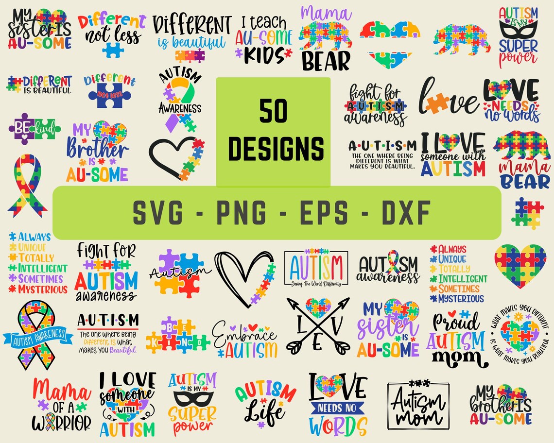 Autism Svg Bundle, Autism Mom Png, Autism Awareness Png, Puzzle Png ...