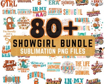 The Life Of a Showgirl PNG Bundle: Orange Glitter, Trendy Designs(Digital Download)