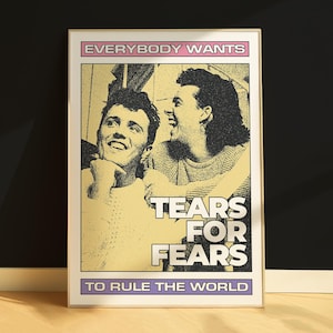 Tears For Fears Digitale Kunst Poster, Post Punk Poster, New Wave Poster, 80er Jahre Musik Poster, Digital Art Print