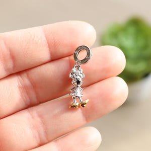 Silver 925 Character Mouse Mini Golden Cartoon Charm