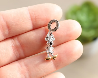 Silver 925 Character Mouse Mini Golden Cartoon Charm