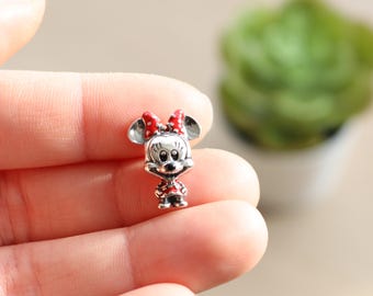 Silver 925 Character Mouse Mini Girl Cartoon Charm