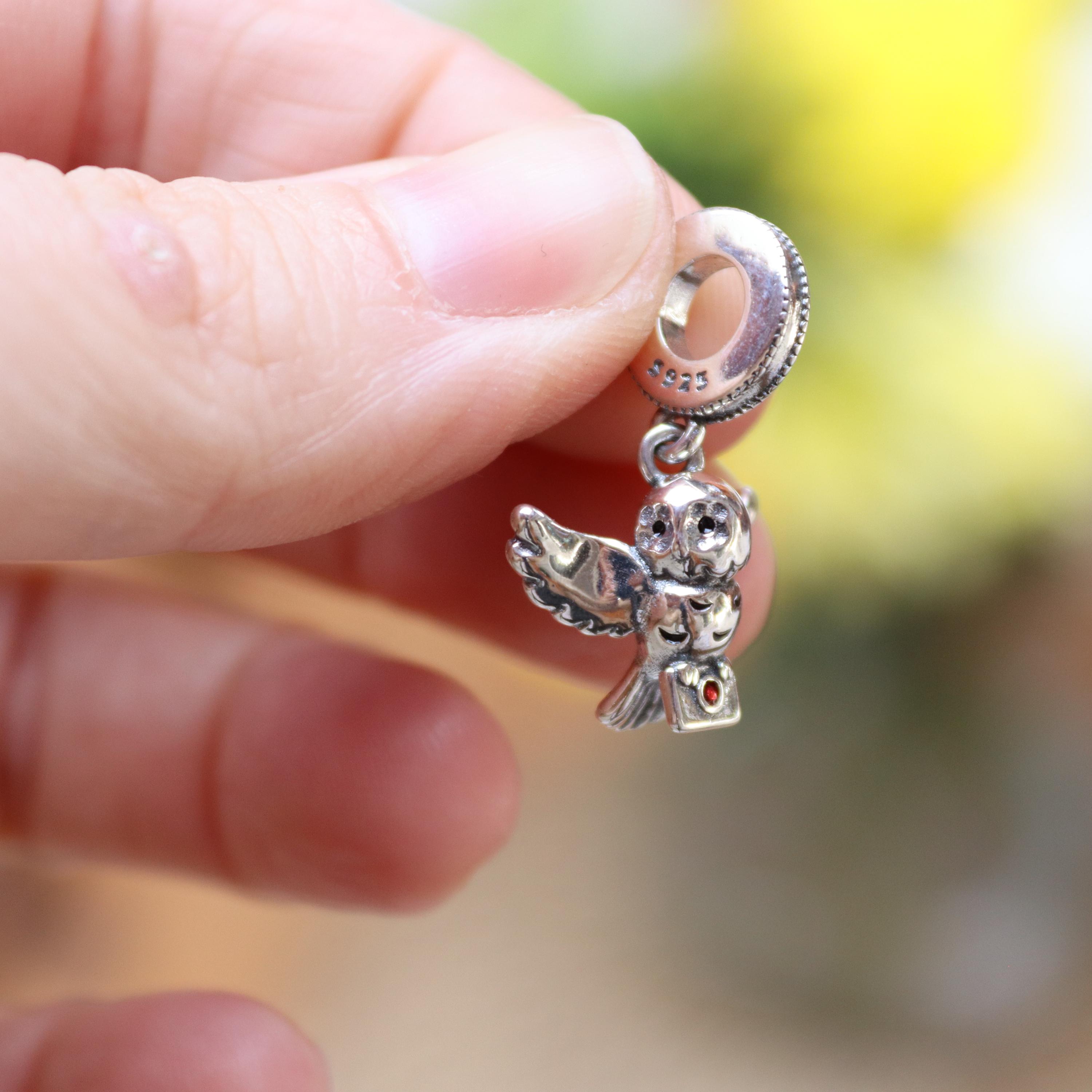 Silver 925 Character Harry Potter Hogwarts Owl Charm fits Pandora Bracelet