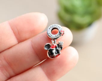Silver 925 Character Mouse Christmas Cartoon Charm