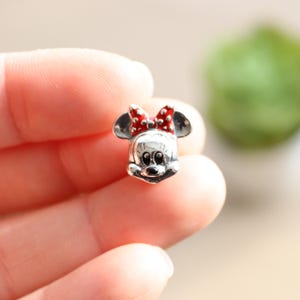 Silber 925 Charakter Maus Mini Mädchen Kopf Cartoon Charm