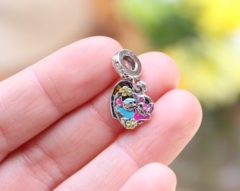 Silver 925 Character Stitch Emblem Ohana Means Family Charm