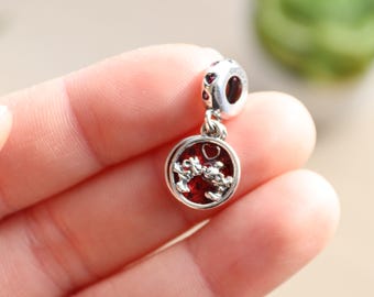 Silver 925 Character Mouse Love Kiss Cartoon Charm