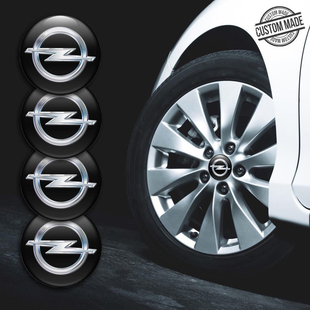 4 Hub Caps Silicone Stickers Logo In Black 60.0 Mm Emblem