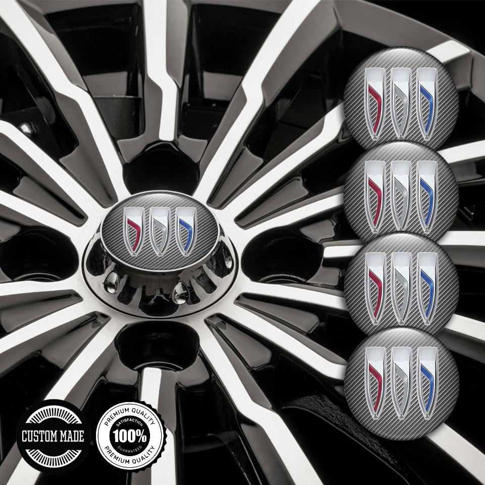 4 x Self-adhesive vinyl stickers for wheel center rim caps logo BUICK/Printed brand logo rim caps/Wheel silicone hubcaps/Best gift/All size
