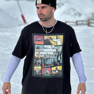 Europa WPS2020 - Maglietta unisex oversize in cotone ultra pesante, Urban, Gamer, G.T.A, Black Lives Matter, Limited, Global, Mask, Anniversario