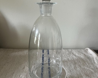 Vintage Handblown Crystal Liquor Decanter with Waterfowl Etching ~ Camp Decor ~ Duck Etching Decanter