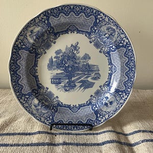 Spode Blue Room Dinner Plate Seasons ~ Rustic Decor ~ Vintage Blue Transferware Decor Plate