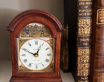 Vintage Bookshelf Clock ~ Classic Home Decor Accent   ~ St. Andrews Golf Scene ~  Made in England