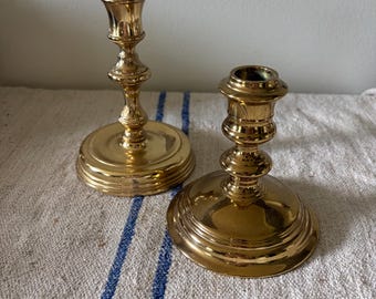 Set of 2 Vintage Brass Candlesticks