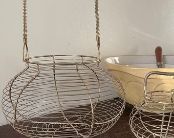 Vintage French Wire Egg Basket