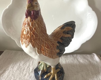 Vintage Italian Majolica Hen Ceramic Figurine
