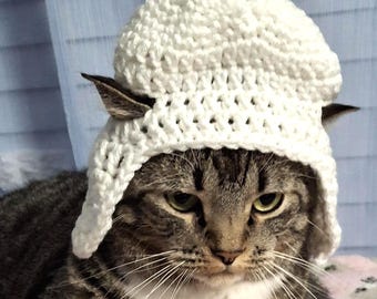 Crochet Tooth Cat Hat: Funny Pet Costume, Winter Outfit