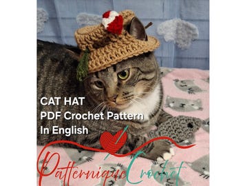 Häkelanleitung für einen Fischen-Katzenhut: Lustiges Haustierkostüm (PDF in Englisch Digitaler Download)