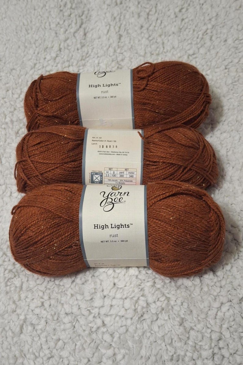 Yarn Bee High Lights Discontinued Yarn, 380 Yds, Acrylic/polyamide ...