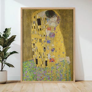 The Kiss by Gustav Klimt 1907| Modern Portrait Painting | Art Nouveau Print | Romantic Love Poster | Printable Wall Art | Digital Download