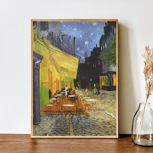 Vincent van Gogh Café Terrasse bei Nacht | Impressionistische Malerei | Französische Stadtansicht Poster | Druckbare Wandkunst | Van Gogh | Digitaler Download