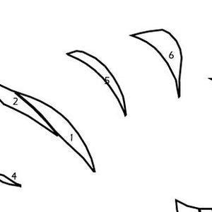 May include: A collection of abstract black line art shapes on a white background. The shapes include curved lines, leaf-like forms, and a small triangle. The design is simple and graphic, suitable for various applications.