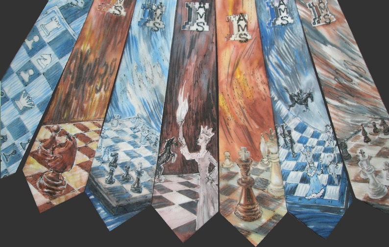 Custom made hand painted silk tie based on your ideas, created by Estonian artist. Groom's tie, groomsmen ties, engagement gift for him image 5