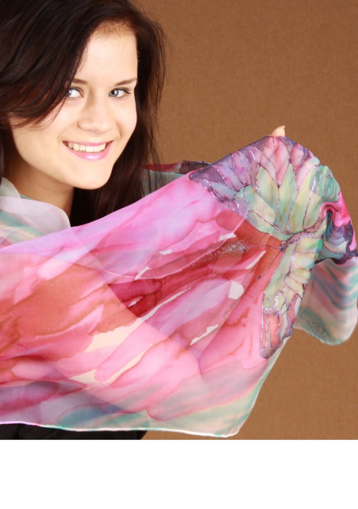 Custom Hand Painted Silk Scarf Wearable Silk Art VIP Service Etsy