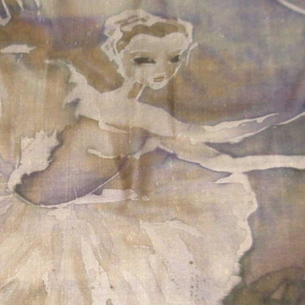 バレリーナシルク絵画：アンデルセン童話のバティックアート（18x32）