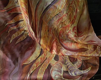 Custom hand painted silk shawl/ huge wrap/ XXL scarf designed specially for you based on your ideas