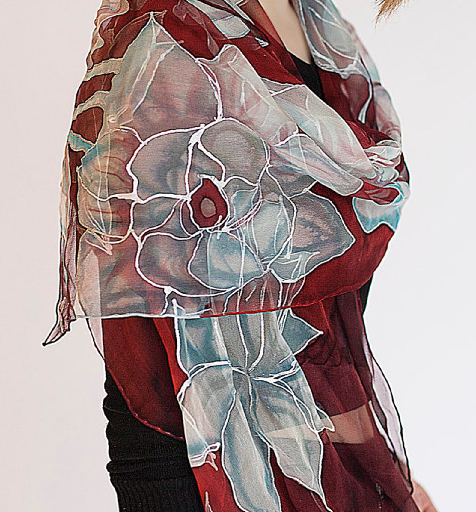 Custom Hand Painted Silk Scarf Wearable Silk Art VIP Service Etsy