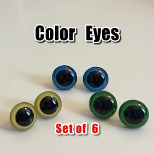 CRAFT KITS Set of 6 ( 20mm) Color Acrylic Eyes fuggler doll