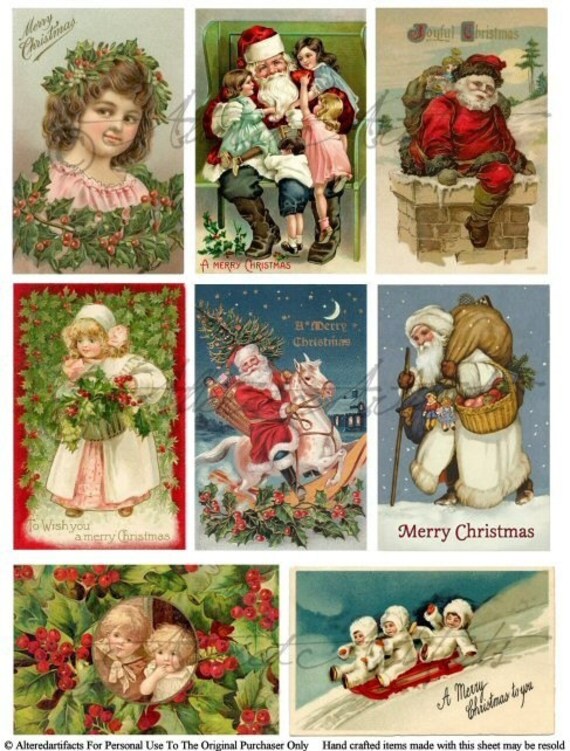 Instant Download Vintage Postcards Night Before Christmas | Etsy