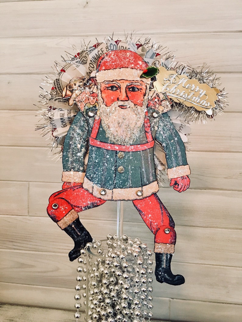 Printable Vintage Santa Paper Puppet Digital Christmas Paper Etsy