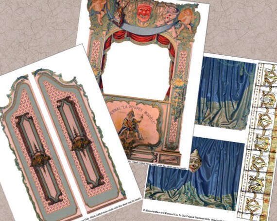 Printable French Paper Theater Antique Printable Punch Judy Etsy Printable French Paper Theater Antique Printable Punch Judy Etsy