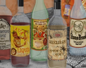 Printable Halloween Drink Labels Potion Label Poison Bottle Labels Wine Water Punch Label Collage Sheet Instant Digital Download