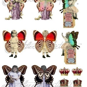 Fairy Front and Back Toy Theater Puppet Fairies Bottle Fairy Digital Printable Collage Sheet Instant Download