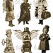 Steampunk Fairy Printable Sepia Paper Doll Vintage Photo Tinprints Steampunk Fairies Puppet Printable Digital Collage Sheet Instant Download 