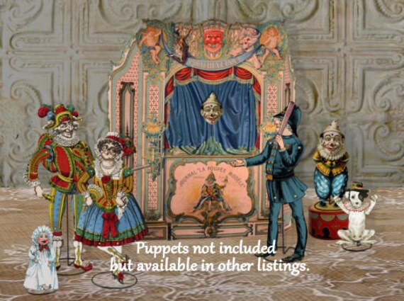Printable French Paper Theater Antique Printable Punch Judy Etsy Printable French Paper Theater Antique Printable Punch Judy Etsy