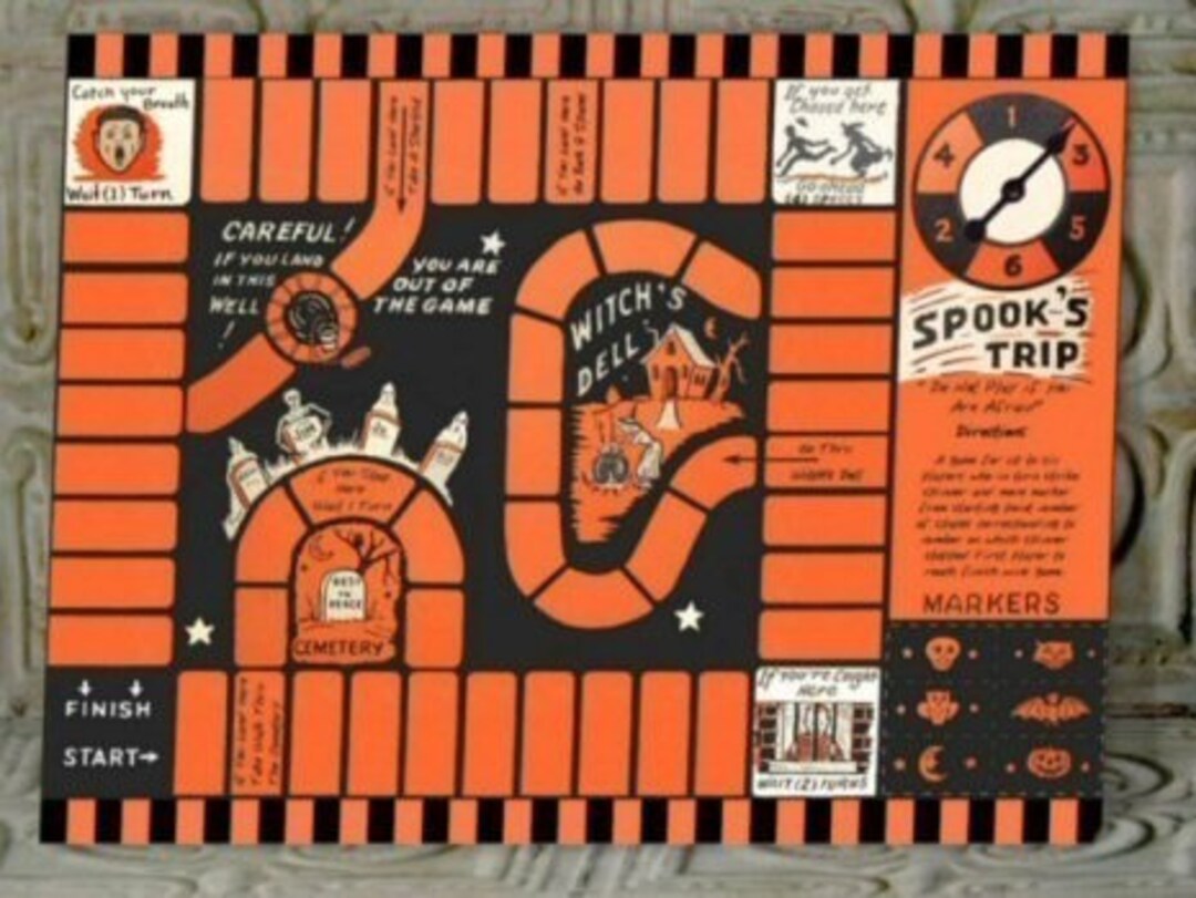 Printable Halloween Game Vintage Spook Trip Game Party Favor Etsy