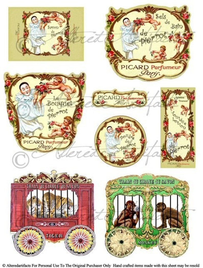 printable vintage perfume label french fragrance bottle