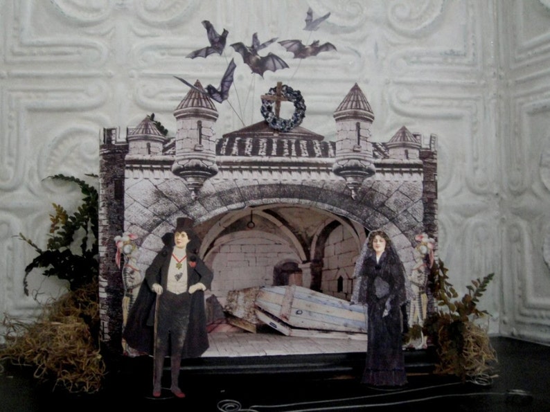 Count Dracula Castle Theater Printable Halloween Puppet image 0