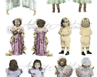 Printable Fairy Paper Doll Front And Back Printable Fairy Puppet Sweet Little Girls Bottle Fairies Wings Collage Sheet Instant Download